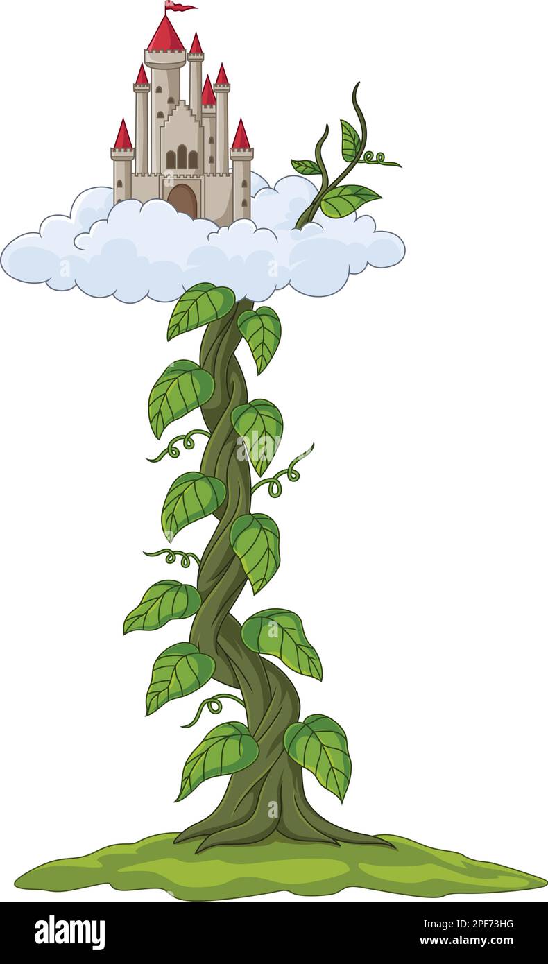 Castle with bean sprout in the clouds Stock Vector