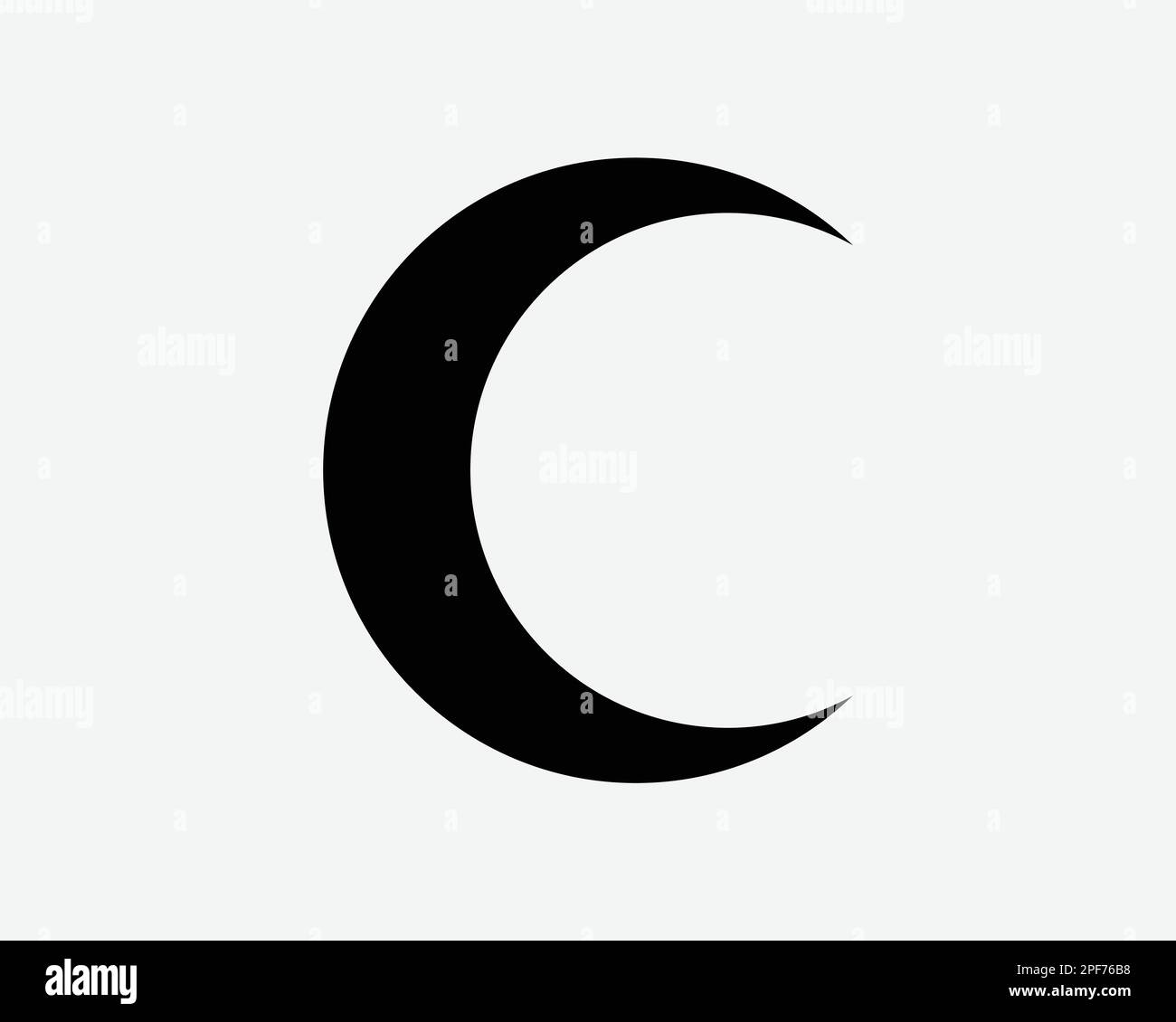 Crescent Symbol Lunar Moon Shape Islam Islamic Muslim Emblem First Aid Black and White Sign Icon Vector Graphic Clipart Illustration Artwork Pictogram Stock Vector