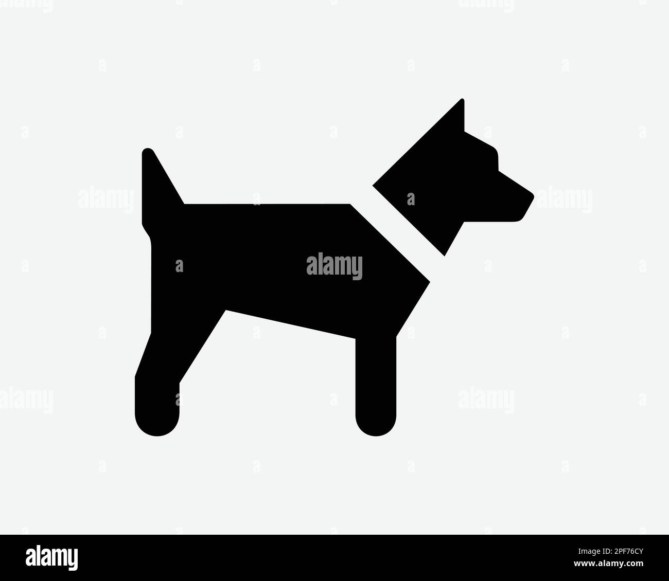 Dog Icon Puppy Pet Animal Cute Canine Side View Pup Doggy Black White Silhouette Symbol Sign Graphic Clipart Artwork Illustration Pictogram Vector Stock Vector