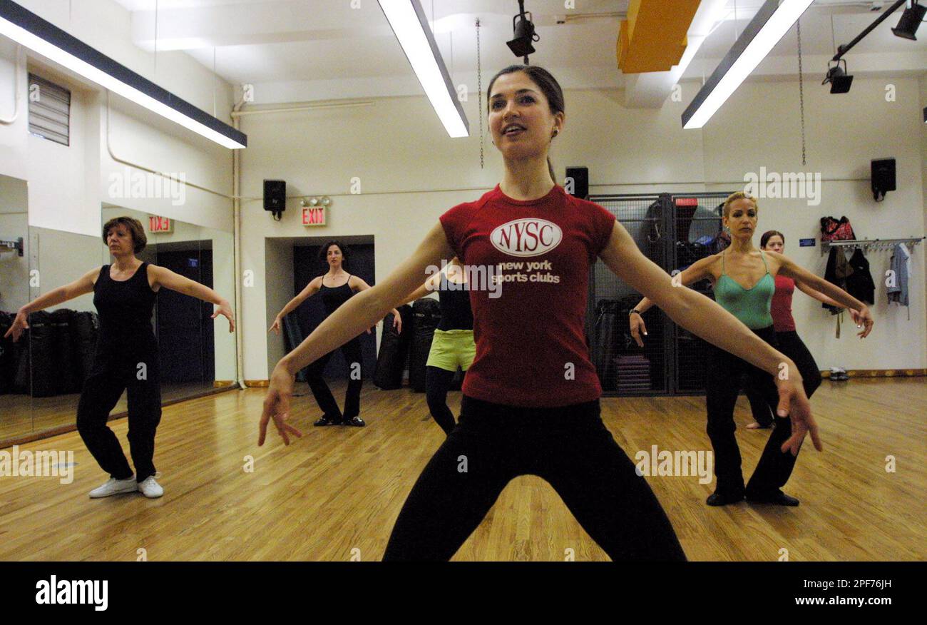 ADVANCE FOR MONDAY, MAY 19** Kate Solmssen, front center, manager of the New  York City Ballet Workout, leads a NYC Ballet Workout Movement class in  warm-up exercises at the New York Sports