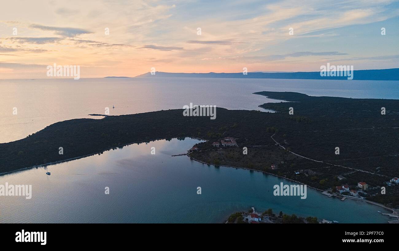 Loviste Croatia, Pljesac. Top view. Stock Photo