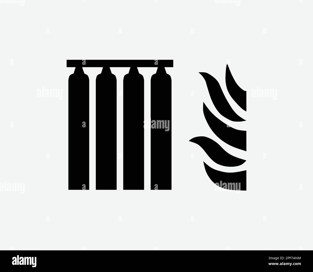 Fixed Fire Extinguisher Suppression System Equipment Black White Silhouette Sign Symbol Icon Clipart Graphic Artwork Pictogram Illustration Vector Stock Vector