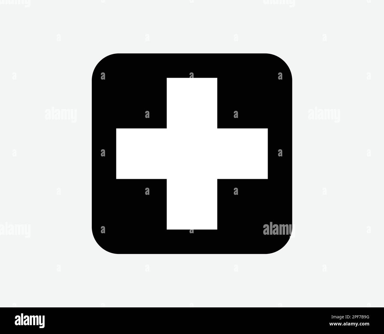 First Aid Cross Symbol Medical Emergency Humanitarian Care Black White Silhouette Sign Icon Vector Graphic Clipart Illustration Artwork Pictogram Stock Vector
