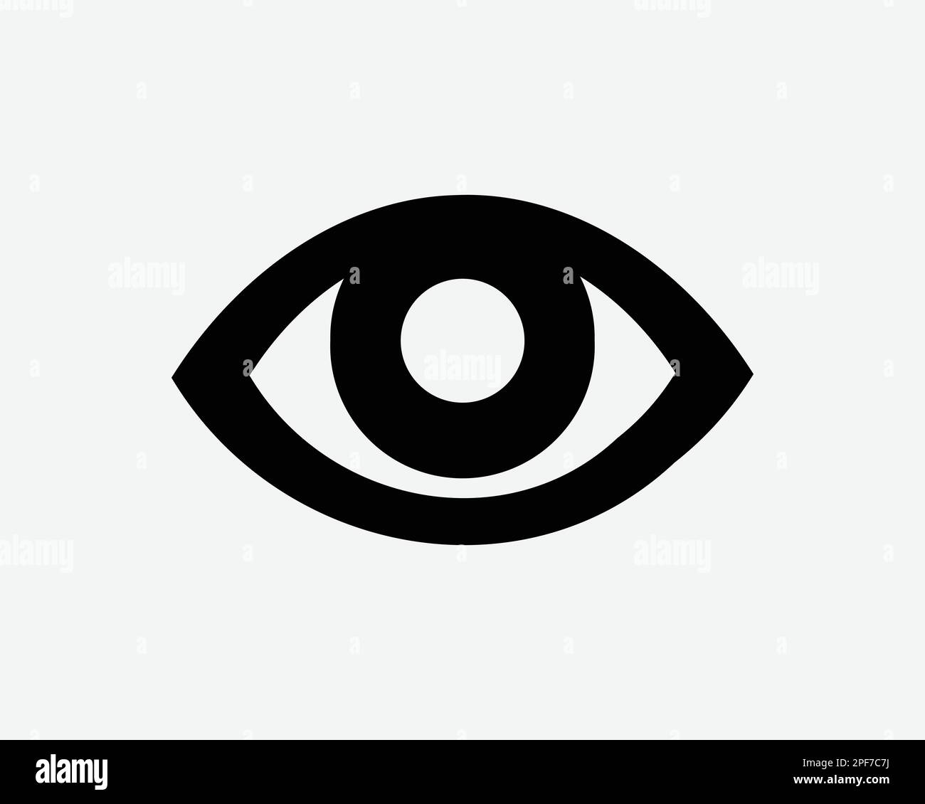 Eye Icon Sight See Seeing Eyesight Black White Silhouette Sign Symbol Vector Graphic Clipart Illustration Artwork Pictogram Stock Vector