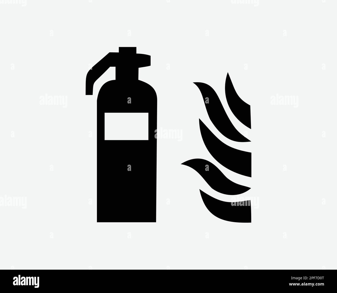 Fire Extinguisher Flame Protection Device Suppression Black White Silhouette Sign Symbol Icon Clipart Graphic Artwork Pictogram Illustration Vector Stock Vector