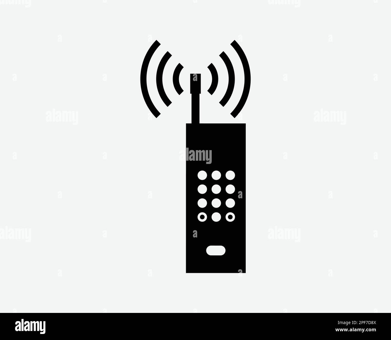 Radio Phone Telecommunication Device Walkie-Talkie Signal Icon Black White Silhouette Symbol Sign Graphic Clipart Artwork Illustration Pictogram Vecto Stock Vector