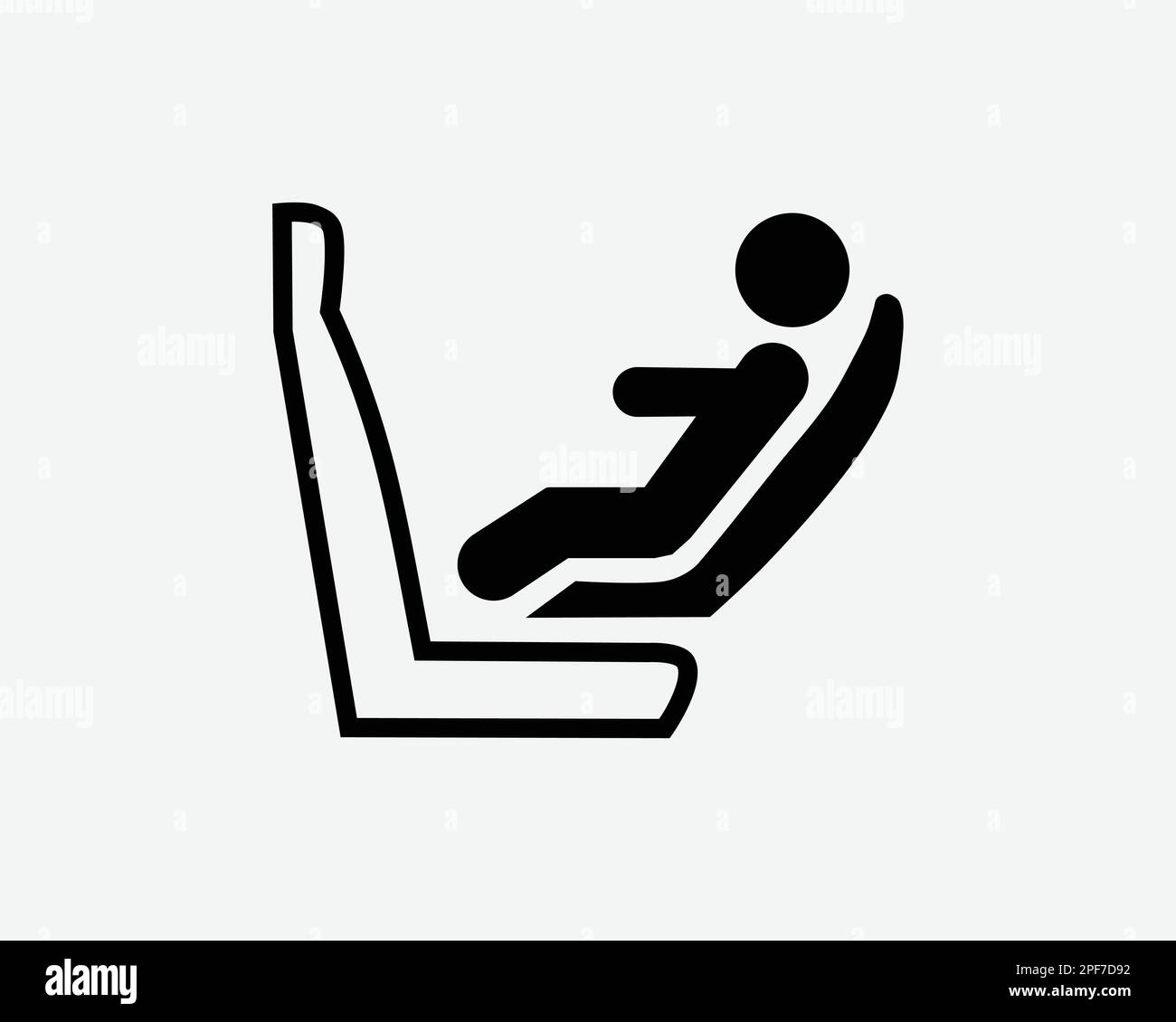 Rear Facing Child Seat Icon Children Car Vehicle Safety Chair Black White Silhouette Sign Symbol Vector Graphic Clipart Illustration Artwork Pictogram Stock Vector