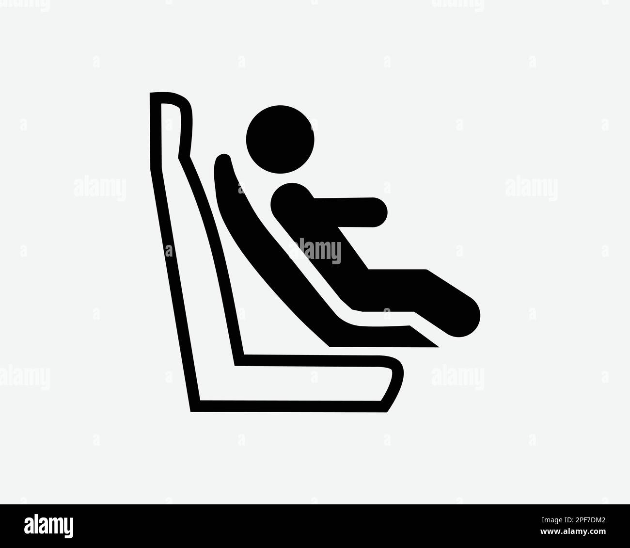 Forward Facing Child Seat Children Car Vehicle Safety Black White Silhouette Sign Symbol Icon Vector Graphic Clipart Illustration Artwork Pictogram Stock Vector