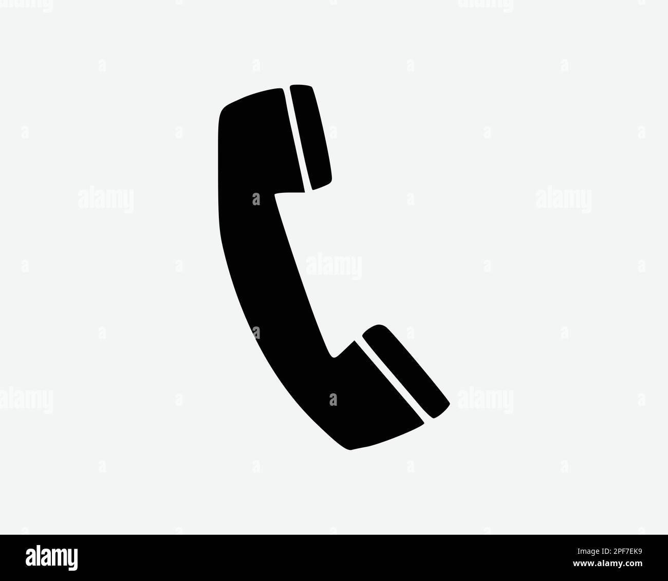 Telephone Phone Receiver Call Hotline Cell Contact Icon Black White Silhouette Sign Symbol Vector Graphic Clipart Illustration Artwork Pictogram Stock Vector