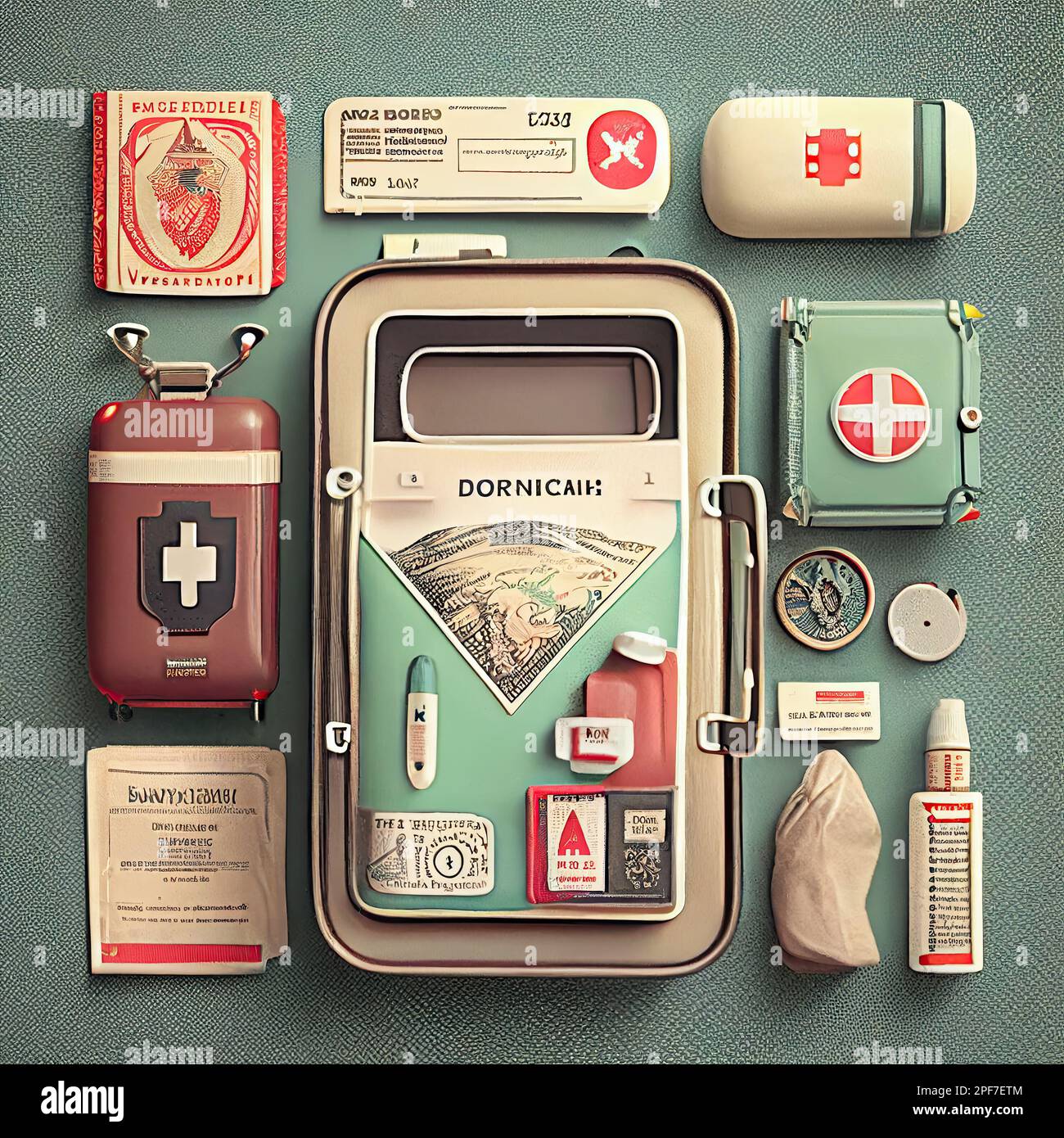 an open suitcase filled with medical supplies and items to be used in