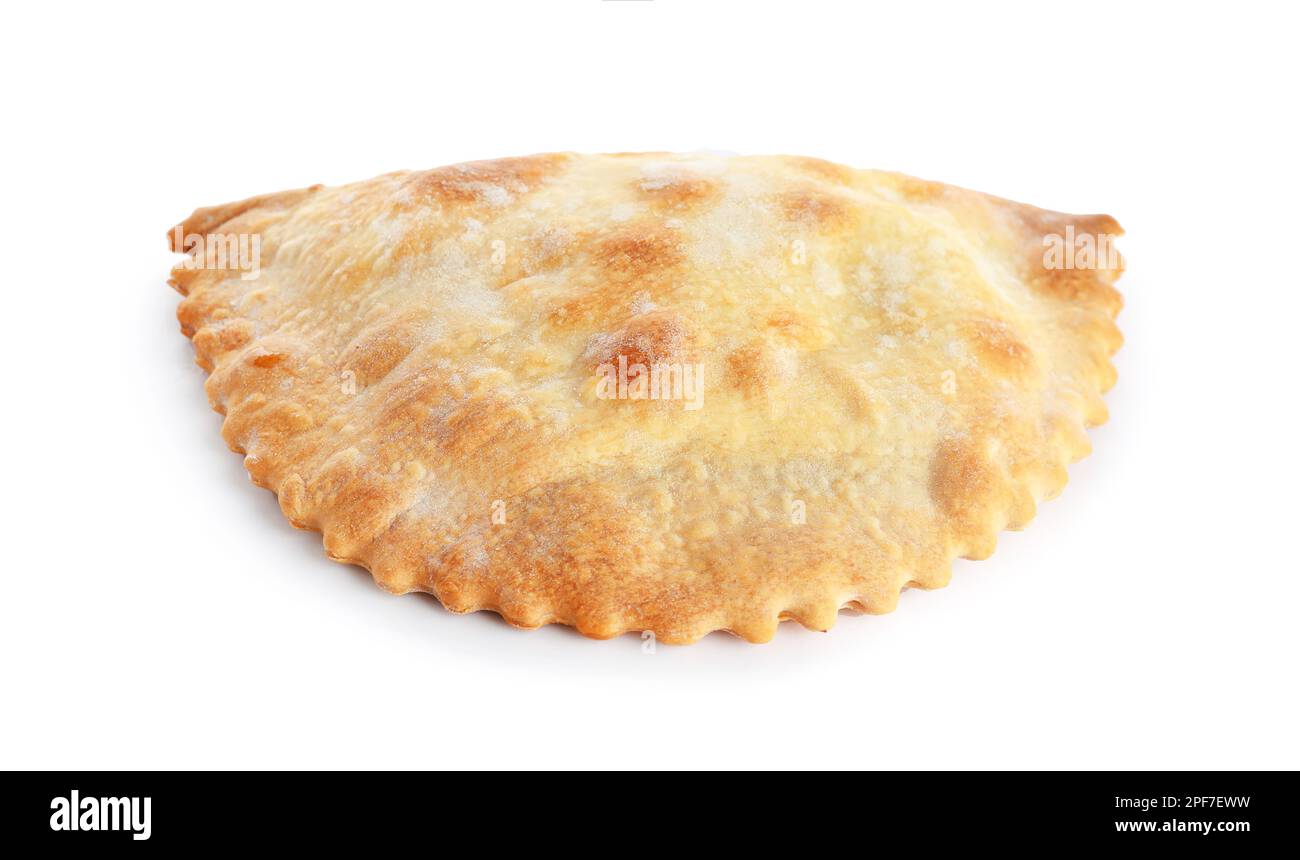 Baked meat empanada isolated on white background Stock Photo Alamy