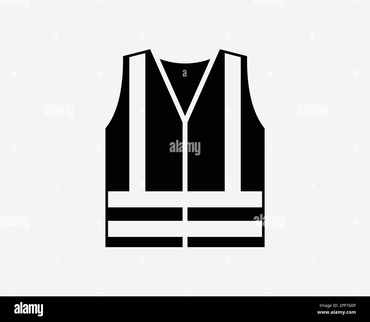 Safety Vest Icon Construction Protective Clothing Jacket Black White Silhouette Symbol Icon Sign Graphic Clipart Artwork Illustration Pictogram Vector Stock Vector