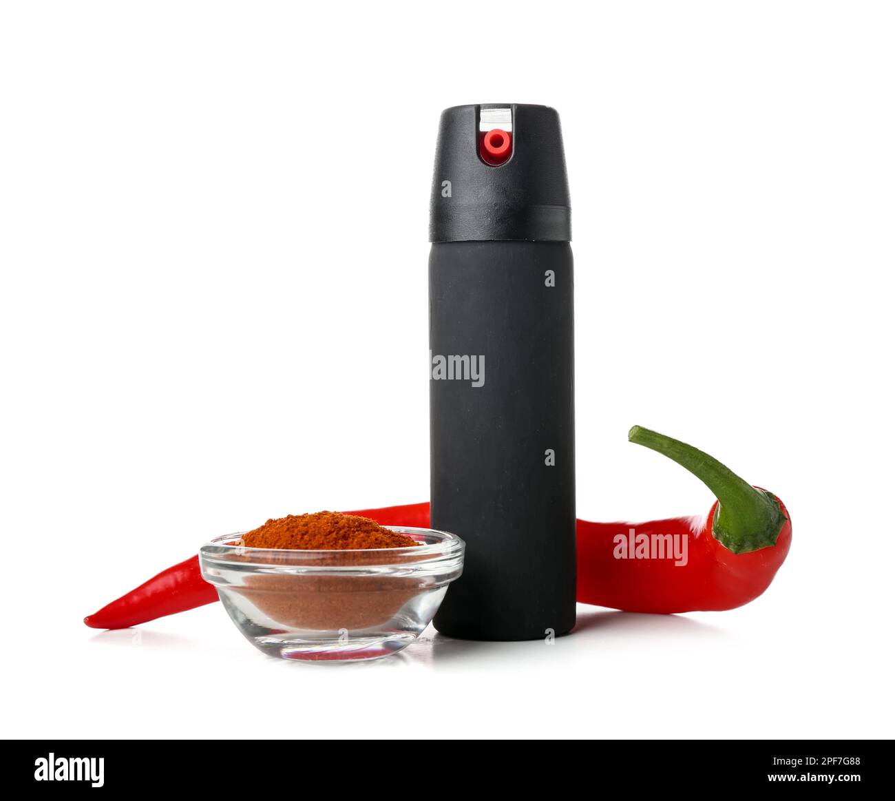 Spray with chili pepper and powder on white background Stock Photo Alamy