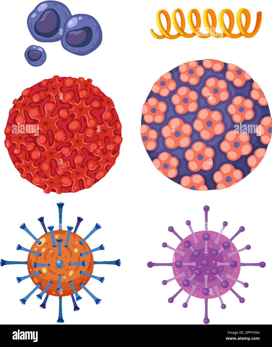 Set of virus and bacteria icons illustration Stock Vector Image & Art ...