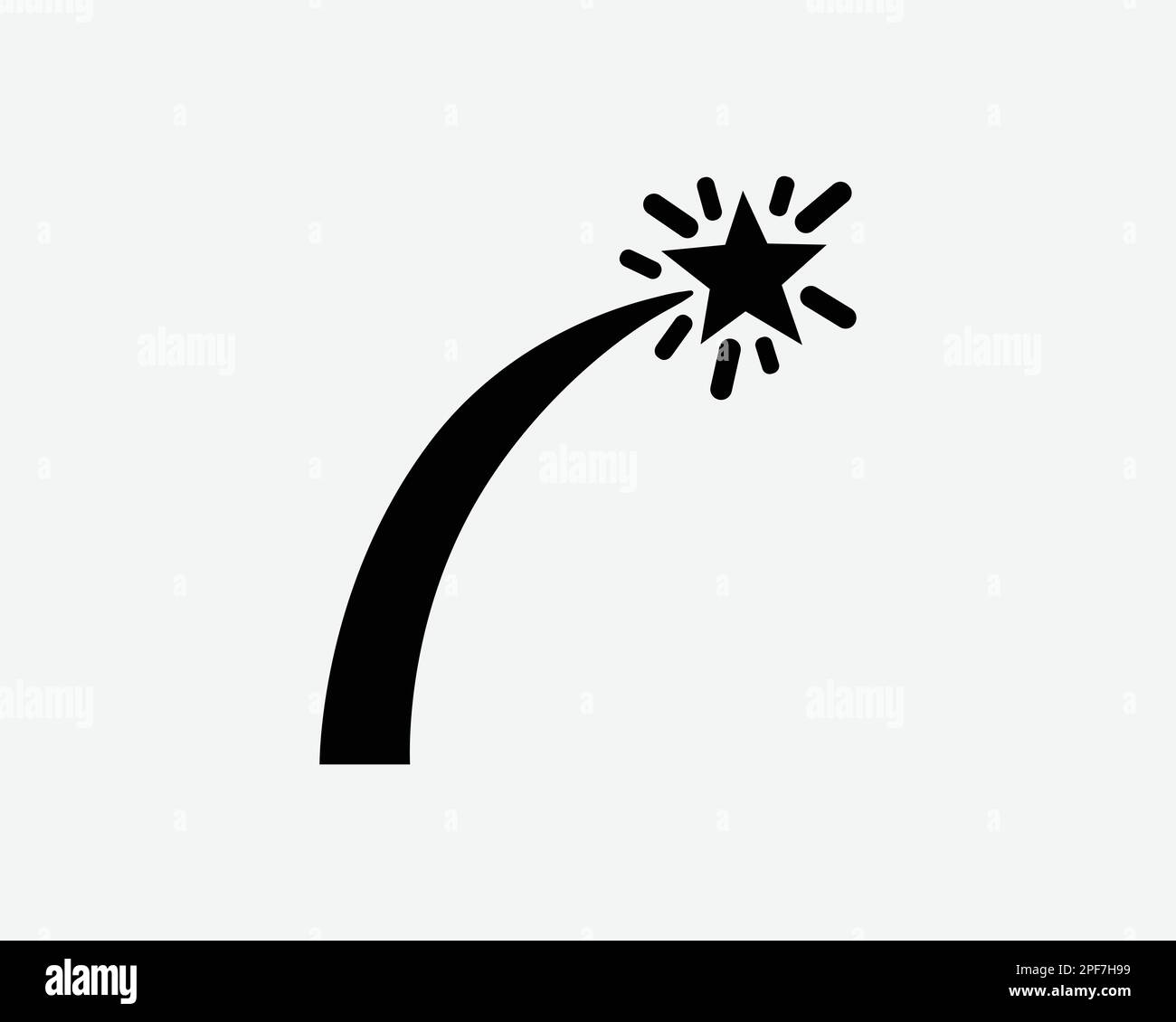 Shooting Star Wishing Fireworks Fire Works Celebrate Black White Silhouette Sign Symbol Icon Graphic Clipart Artwork Illustration Pictogram Vector Stock Vector