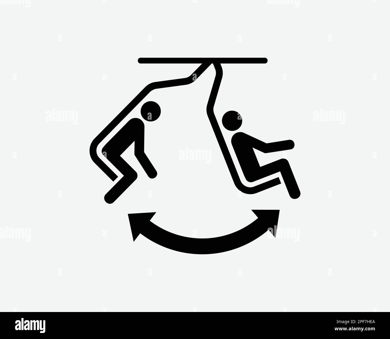 Park Swing Icon Sit Sitting Swinging Play Playground Arrow Vector Black White Silhouette Symbol Sign Graphic Clipart Artwork Illustration Pictogram Stock Vector
