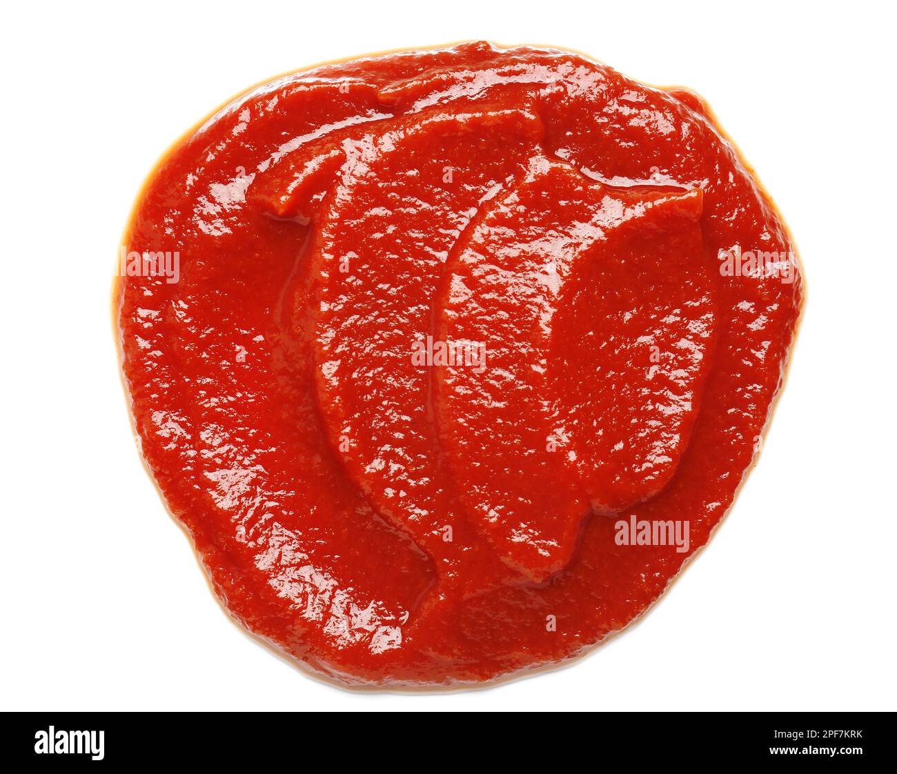 Sample of tasty tomato paste isolated on white background Stock Photo