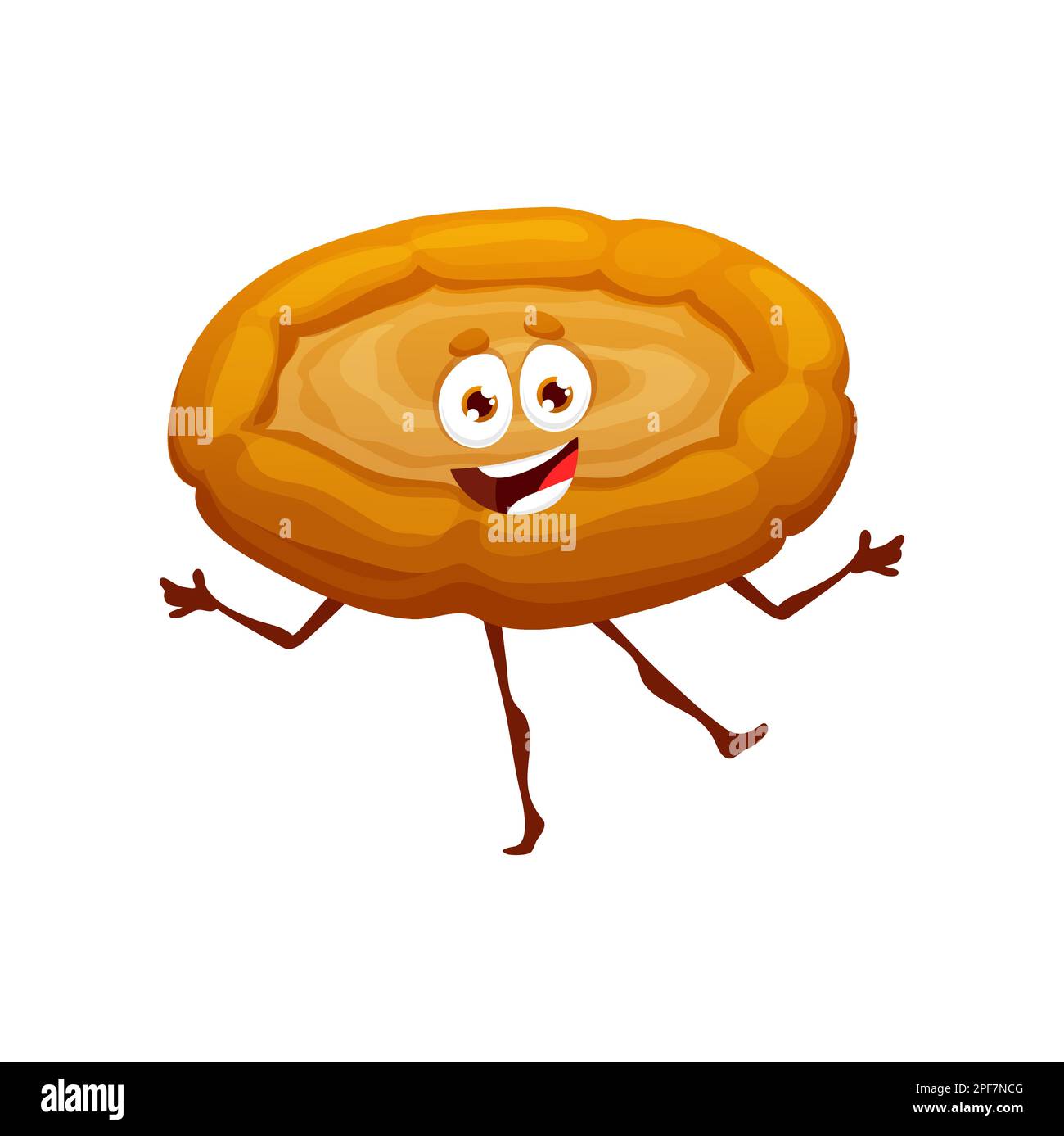 Cartoon tandoor flatbread character, bakery bread and pastry, vector