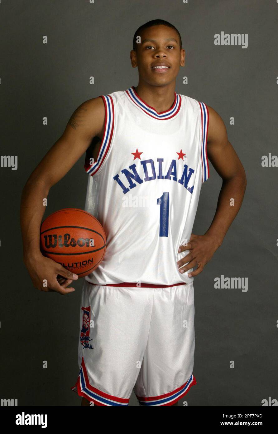 Justin Cage of Pike High School, shown Friday, April 18, 2003, in  Indianapolis, has been named Indiana's Mr. Basketball for 2003 by The  Indianapolis Star. Cage, who averaged 13.4 points and a