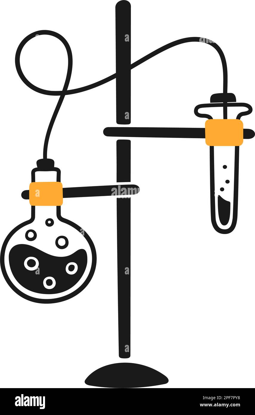Science laboratory experiment. Lab chemistry test. Hand drawn chemical