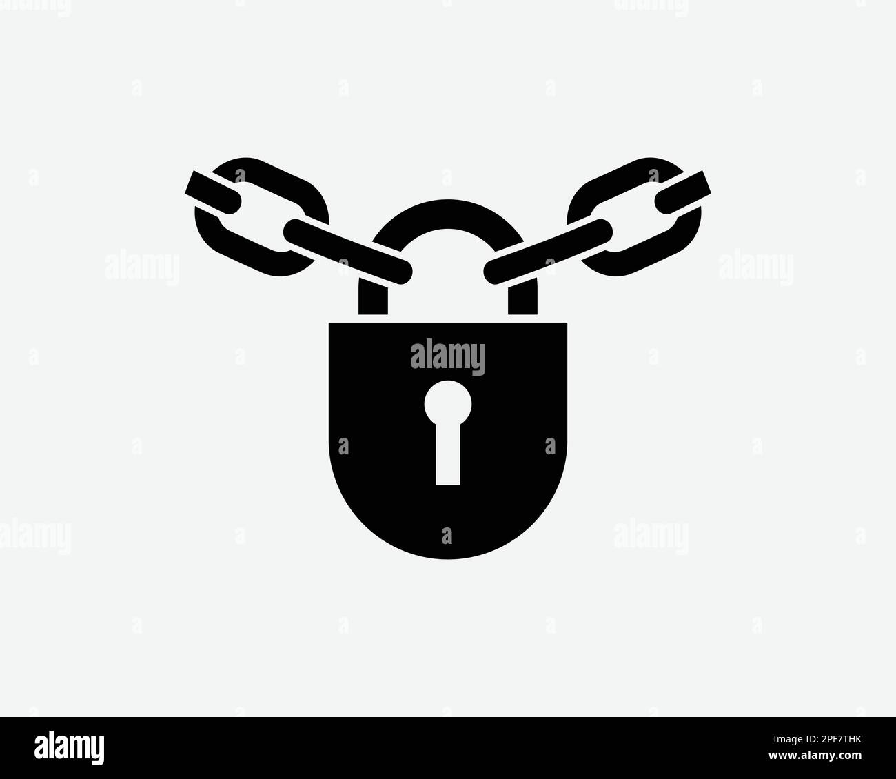 Chain Lock Icon Pad Lock Steel Metal Keyhole Padlock Black White Silhouette Symbol Icon Sign Graphic Clipart Artwork Illustration Pictogram Vector Stock Vector