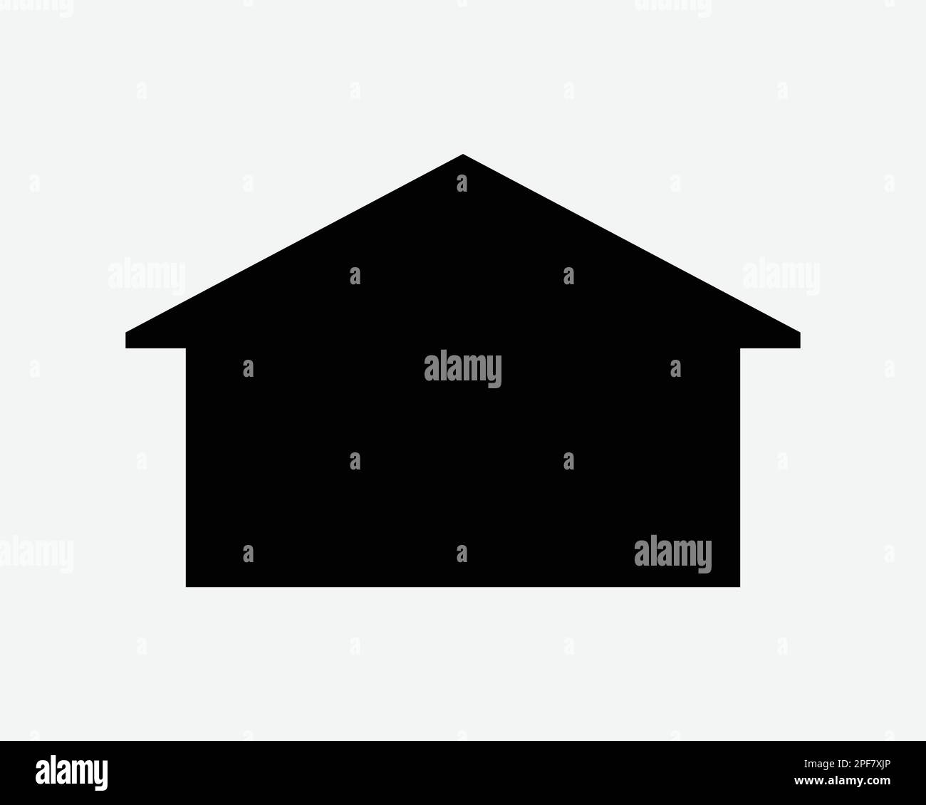 House Icon Home Building Plain Simple Residential Outline Vector Black ...