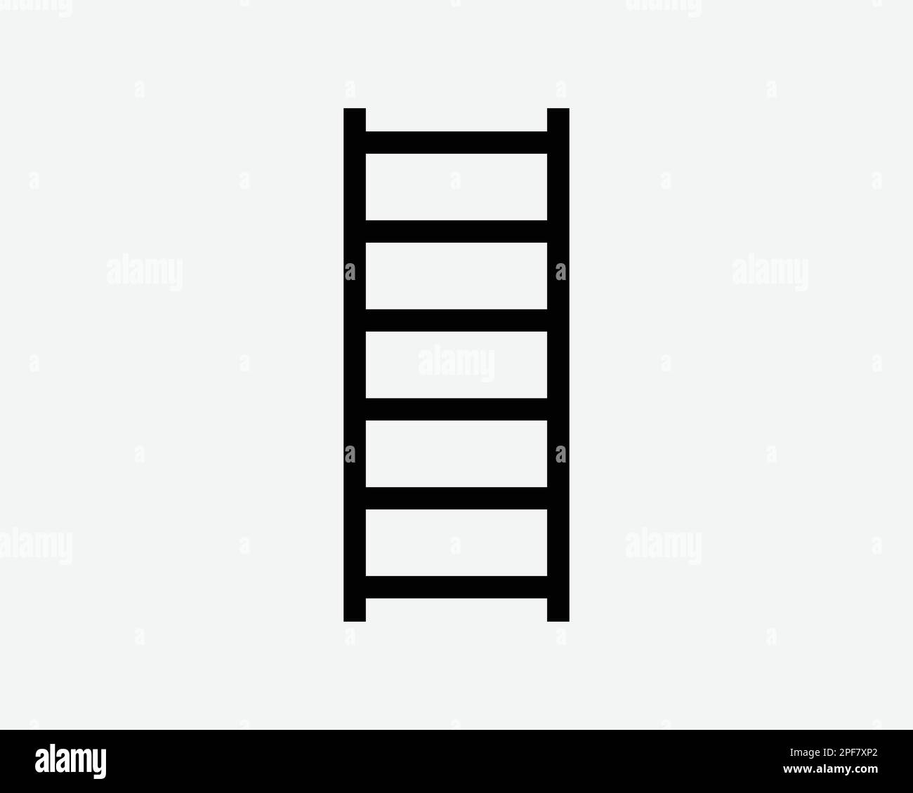 Ladder Steps Step Stairs Stair Staircase Climb Line Black White Silhouette Sign Symbol Icon Clipart Graphic Artwork Pictogram Illustration Vector Stock Vector