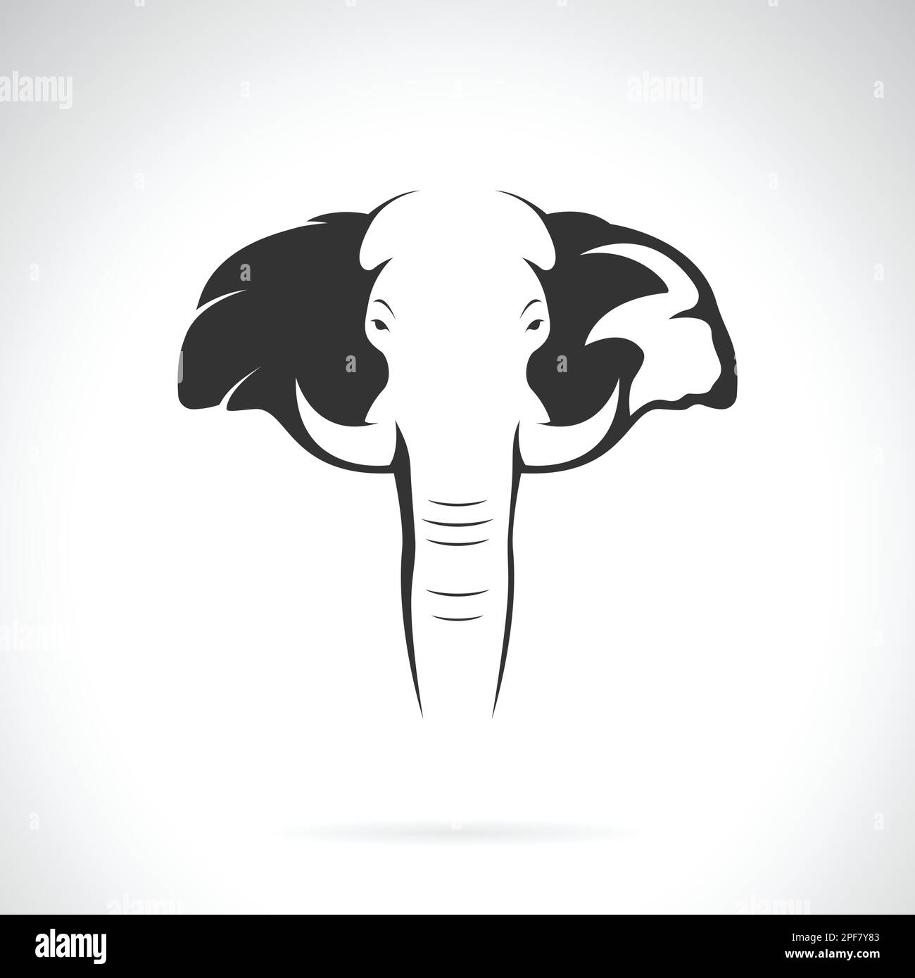 Vector of an elephant head design on white background. Wild Animals. Stock Vector