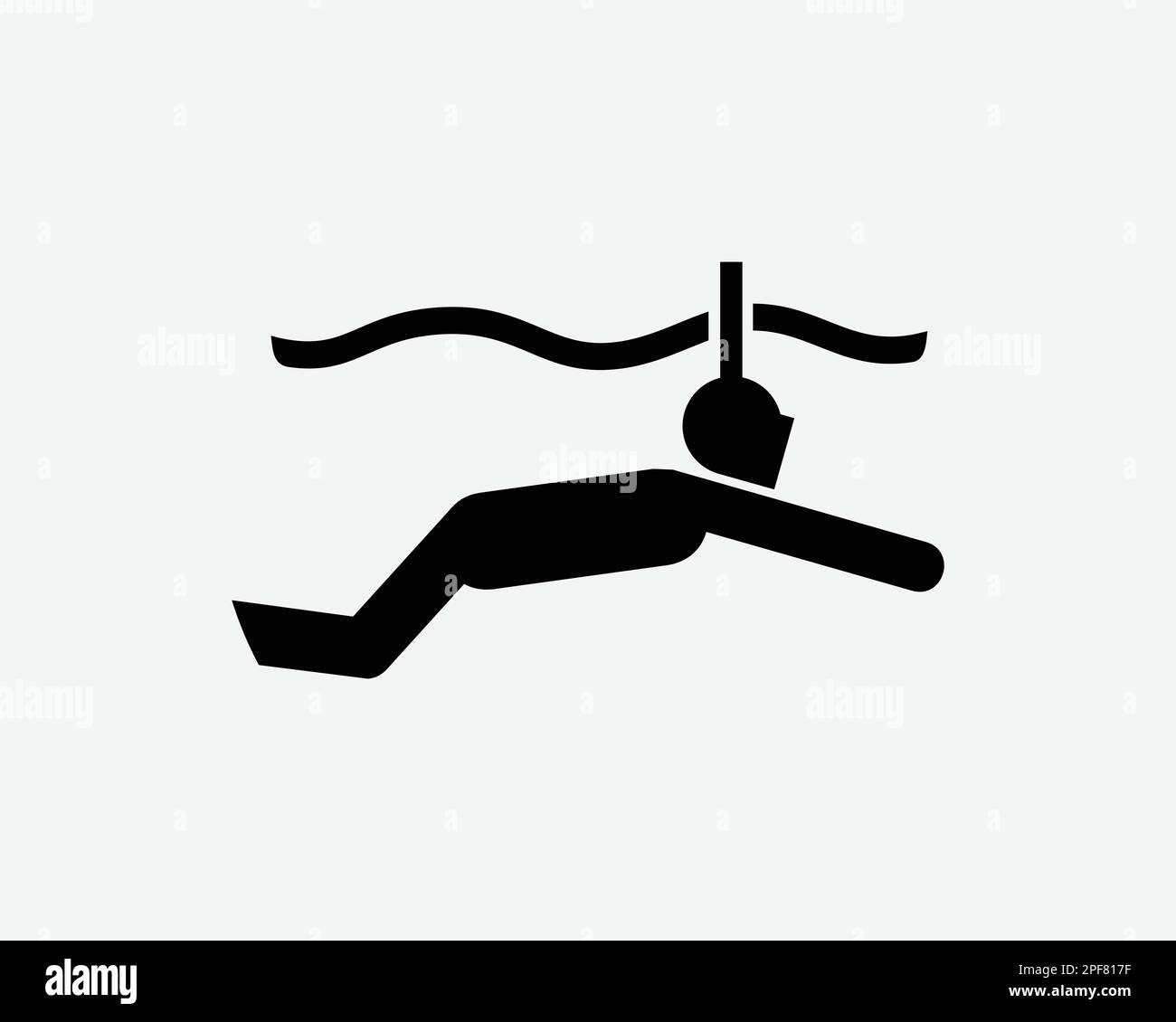 Snorkeling Icon Snorkel Man Dive Diving Water Sport Activity Vector Black White Silhouette Symbol Sign Graphic Clipart Artwork Illustration Pictogram Stock Vector