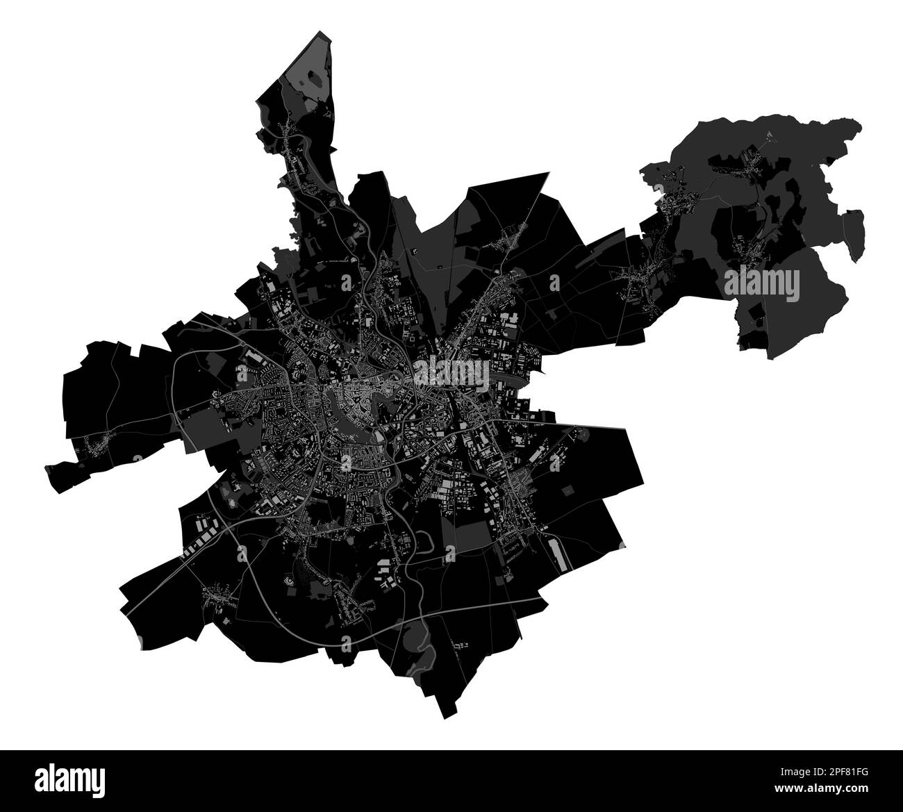 Olomouc vector map. Detailed vector map of Olomouc city administrative