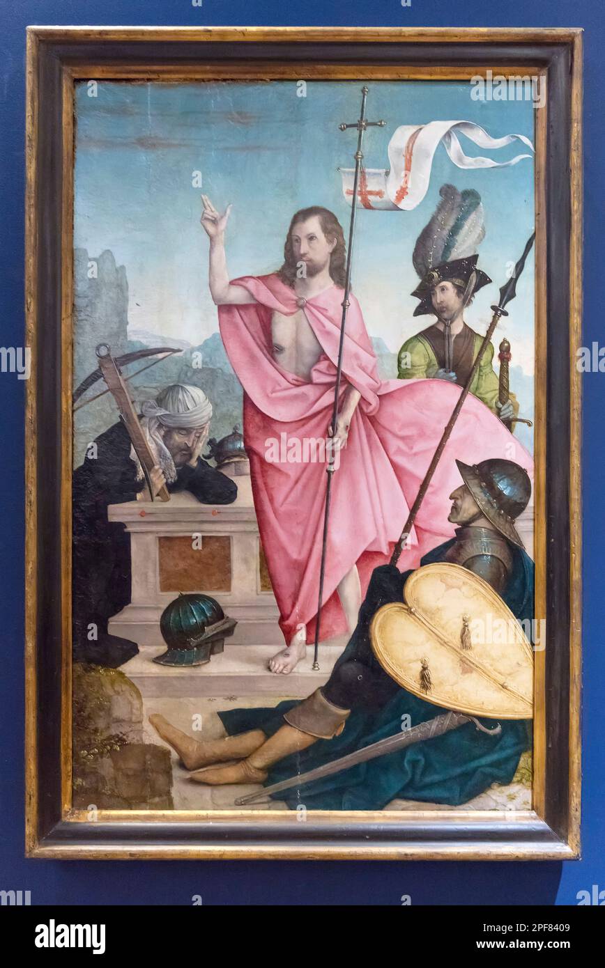 The Resurection c.1508 painting by Juan de Flanders (Juan Flameno), Hans Van Der Straten in the Soumaya Museum, Mexico City, Mexico Stock Photo