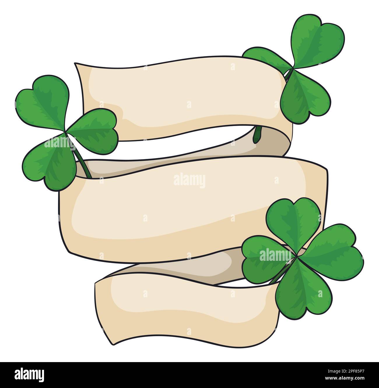 Cartoon style template with long and blank scroll decorated with