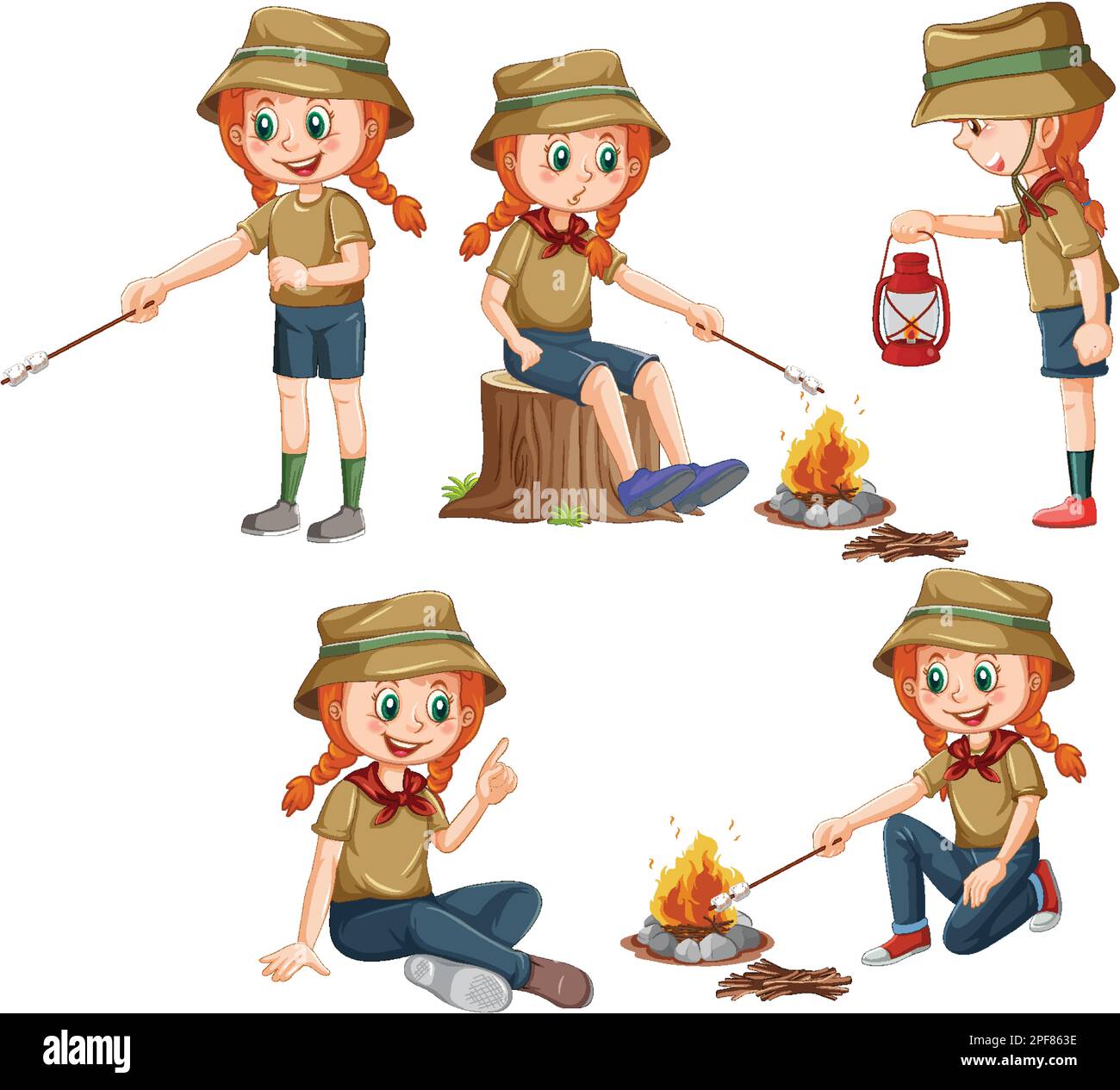 Set of Children Camping illustration Stock Vector Image & Art - Alamy