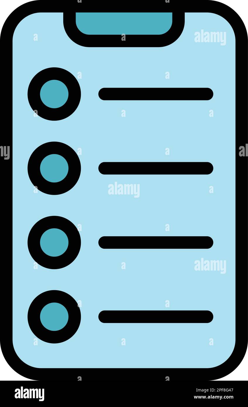 Smartphone task schedule icon. Outline Smartphone task schedule vector ...