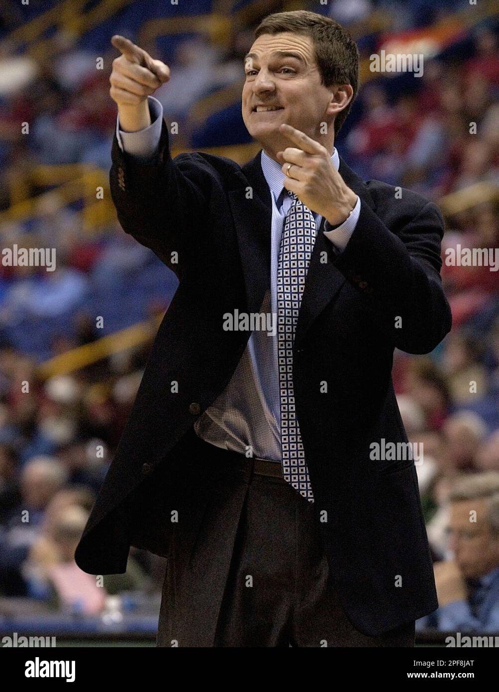 Wichita State coach Mark Turgeon gestures to his players during the