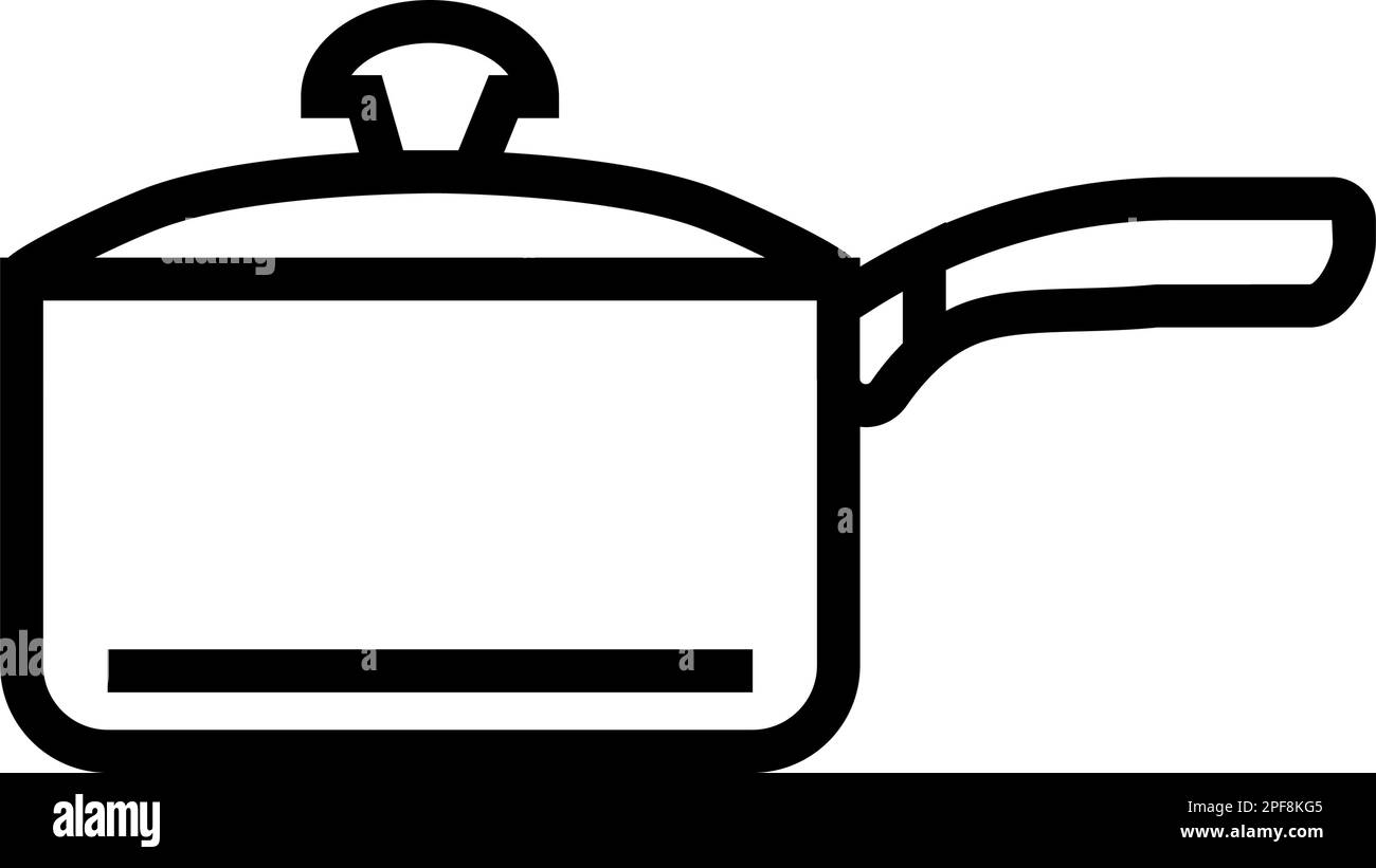 ceramic saucepan kitchen cookware line icon vector illustration Stock ...