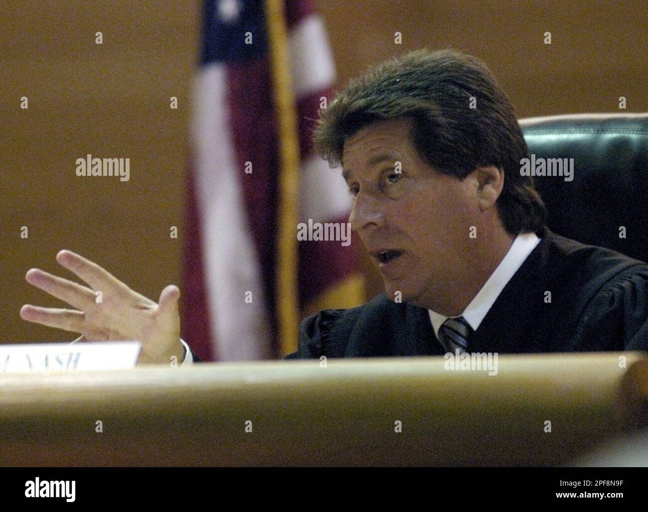 Los Angeles County Superior Court Judge Lloyd M. Nash clarifies a line