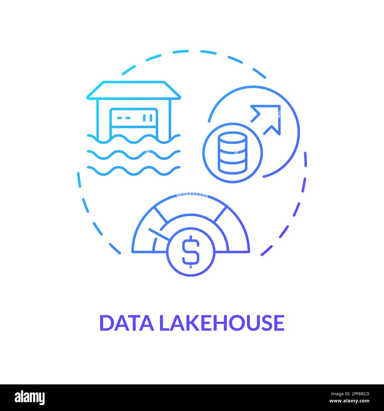 Data lakehouse blue gradient concept icon Stock Vector