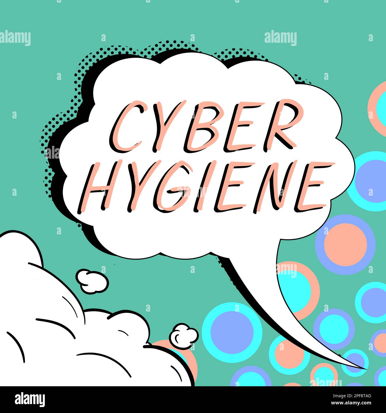 Text caption presenting Cyber Hygiene. Business concept steps that ...