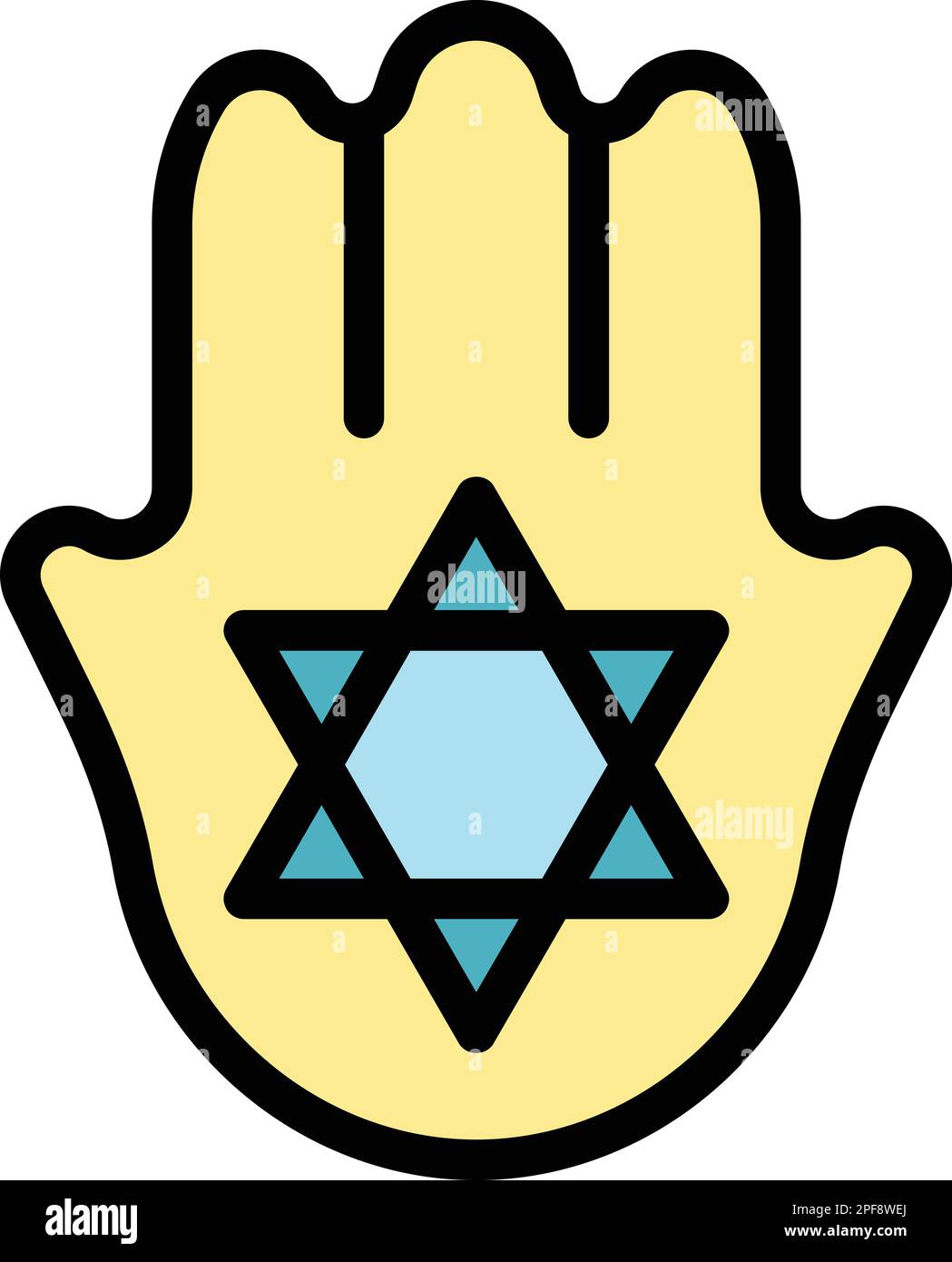 Hamsa hand icon. Outline Hamsa hand vector icon for web design isolated on white background