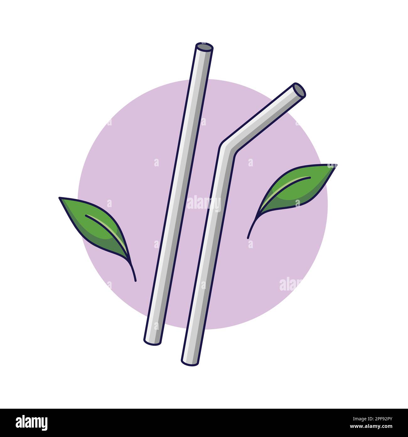 Reusable metal drinking straws. Sustainable lifestyle, zero waste