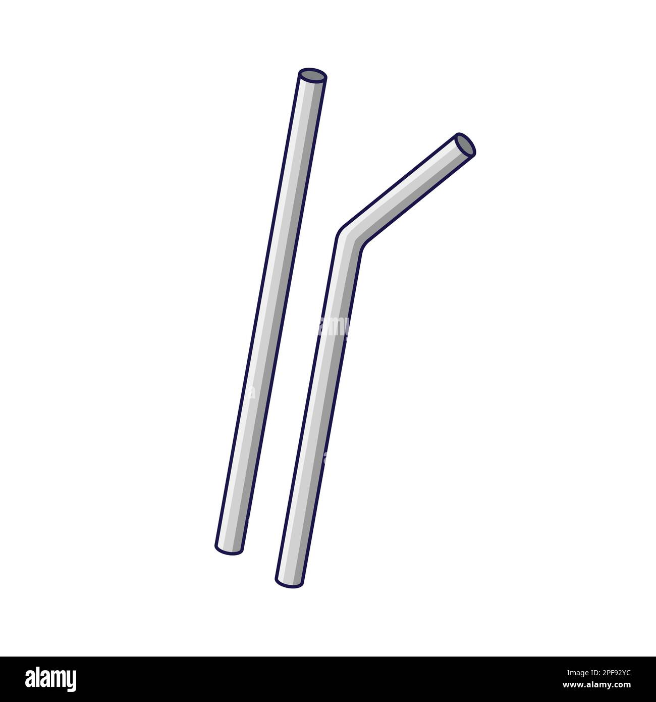 Reusable metal drinking straws. Sustainable lifestyle, zero waste