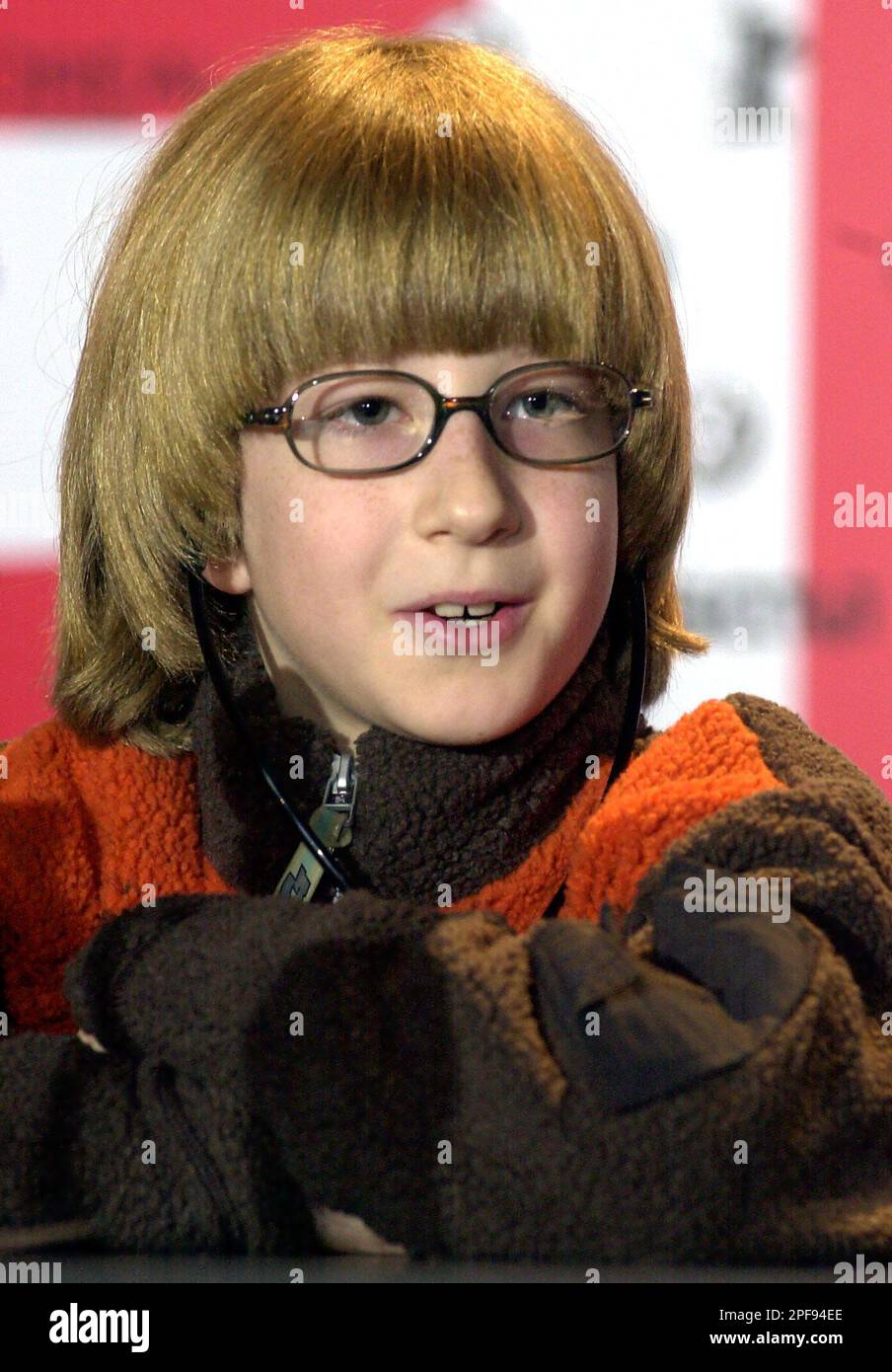 Young Italian actor Mattia Di Pierro during a press conference at the 53rd  Berlinale Film Festival in Berlin Saturday, Feb. 8, 2003. He presents his  film Io Non Ho Paura (I have