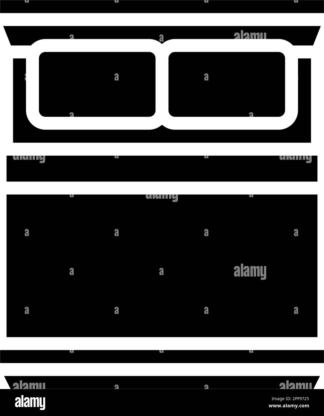 double bed top view glyph icon vector illustration Stock Vector Image ...