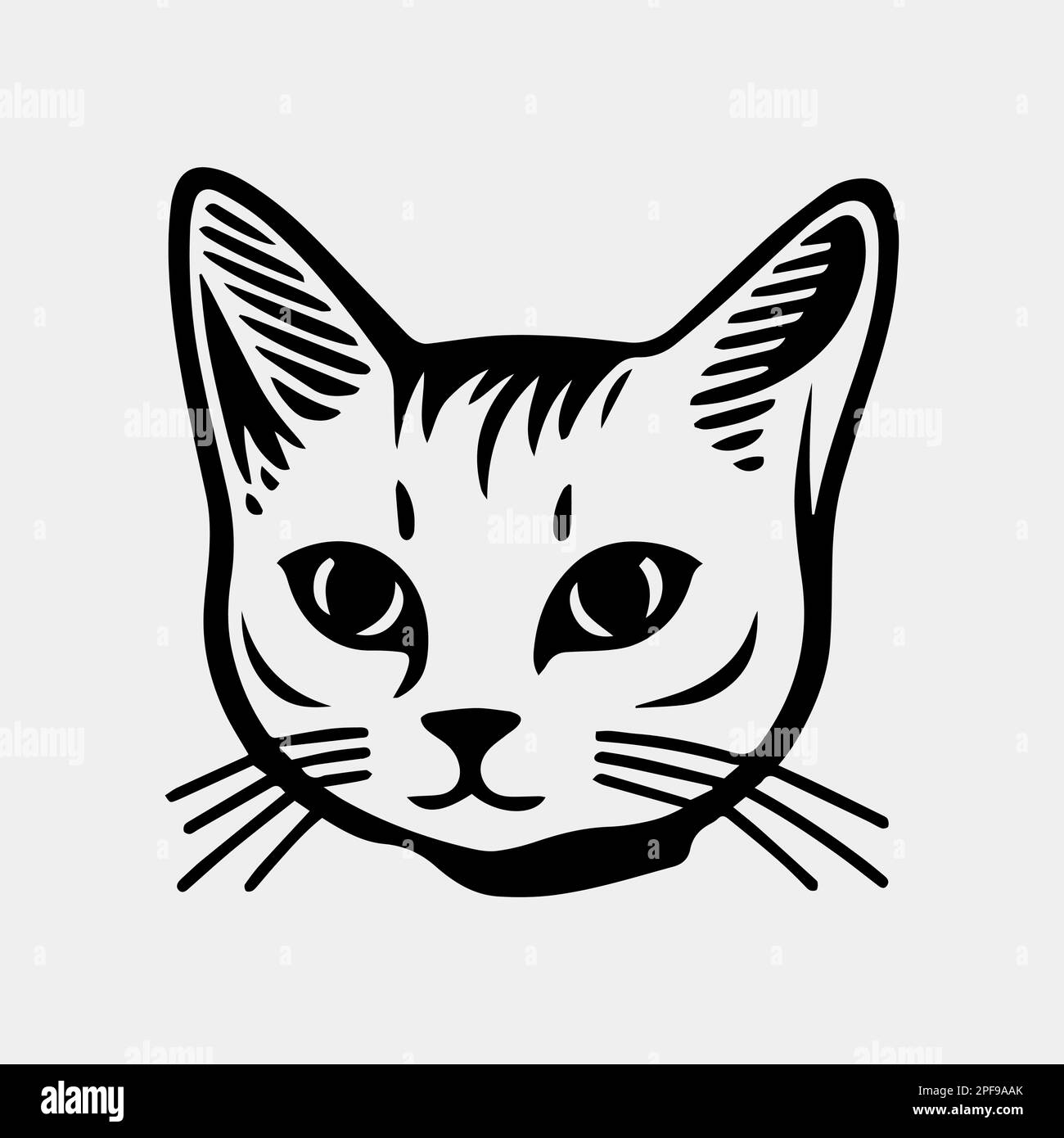 cute cat vector drawing isolated on white Stock Vector