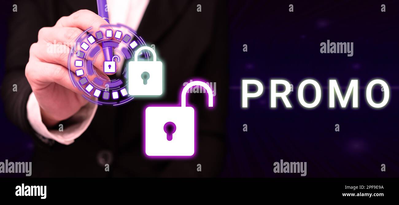 Sign displaying Promo. Business concept series of steps that need to be ...