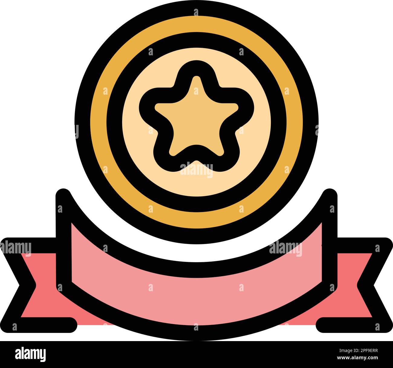 Ranking ribbon medal icon. Outline Ranking ribbon medal vector icon for ...