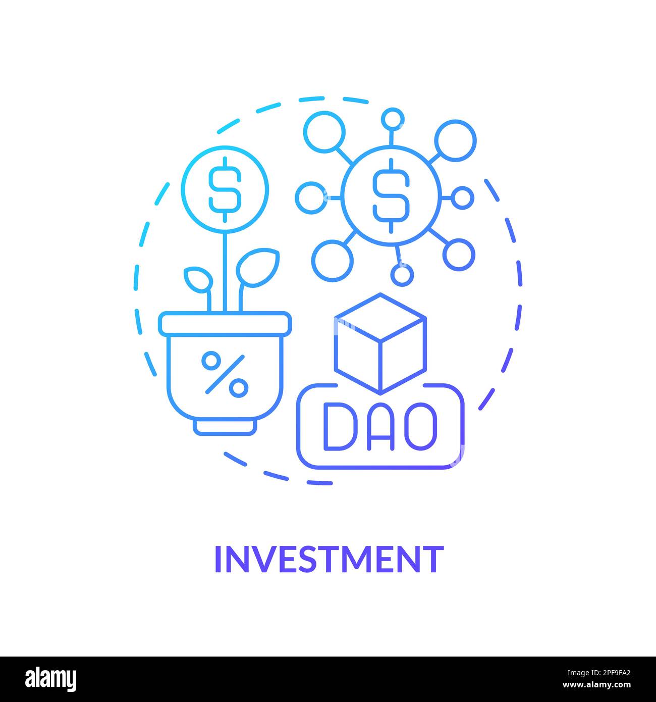 Investment blue gradient concept icon Stock Vector