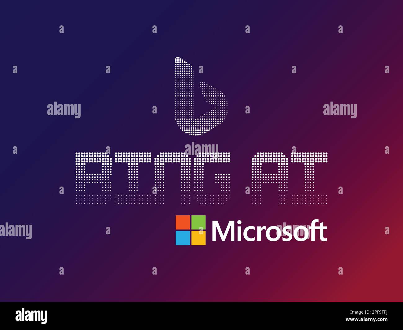 Bard AI Digital logo concept with dotted lines. Artificial Intelligence Bot created By company Microsoft. Ai chat bot Stock Vector
