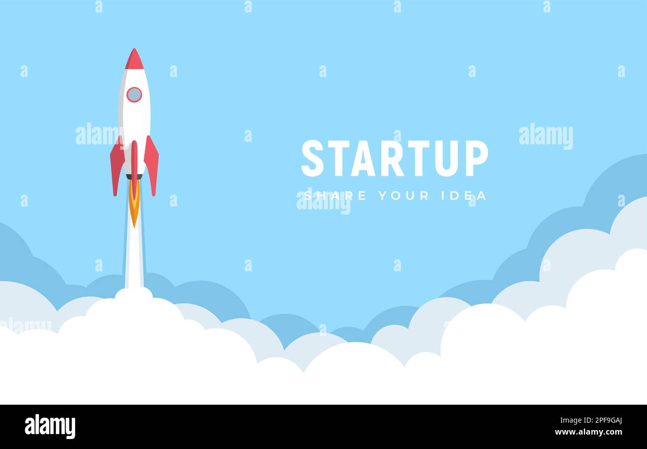 Rocket launch design. Business startup concept, vector illustration ...
